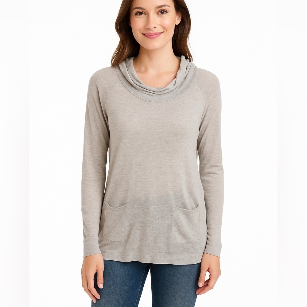 J. CREW Linen Cowl Neck Lightweight Sweater